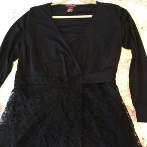 NWOT Jessica London Black Lace Wrap Around Dress